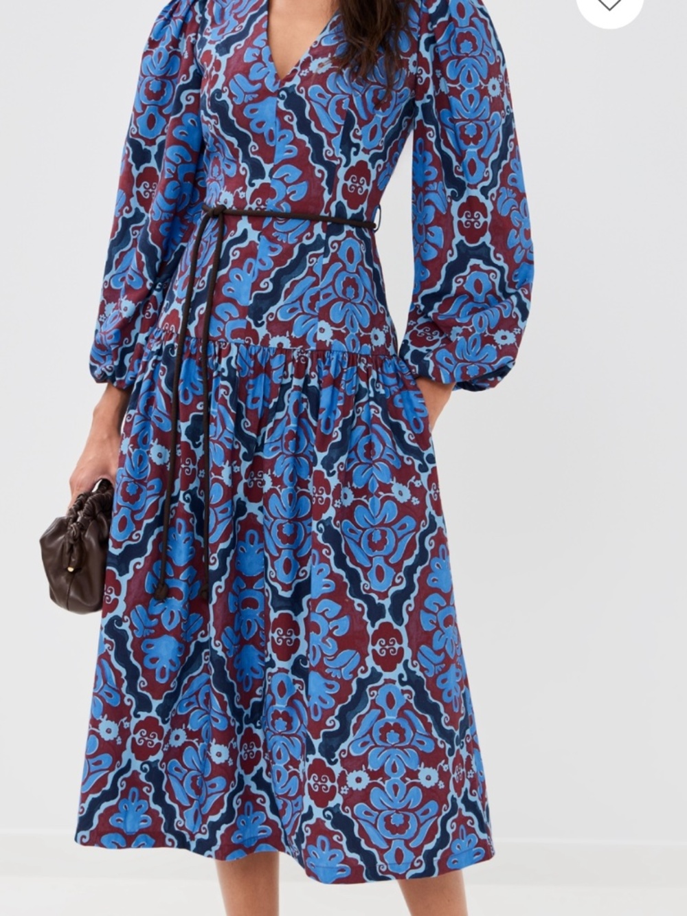 NWT De Loreta Macondo Dress Floral Cotton Midi V Neck Mosquera Size M $396